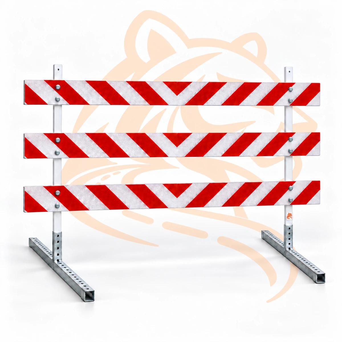 Studio render of 8FT Type 3 End of Road, Center — Red/White