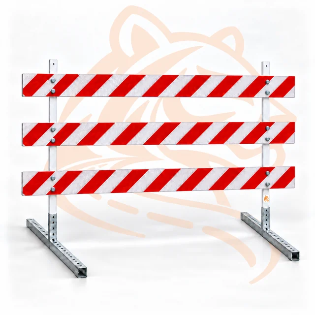Studio render of 8FT Type 3 End of Road, Left — Red/White