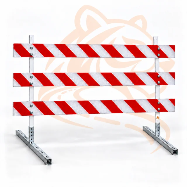 Studio render of 8FT Type 3 End of Road, Right — Red/White