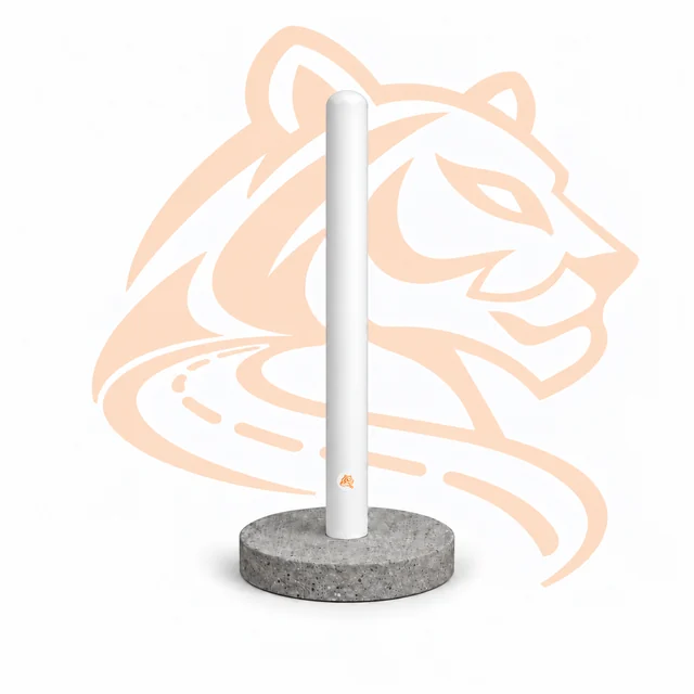 Studio render of 36" White Delineator with 12" Concrete Pad