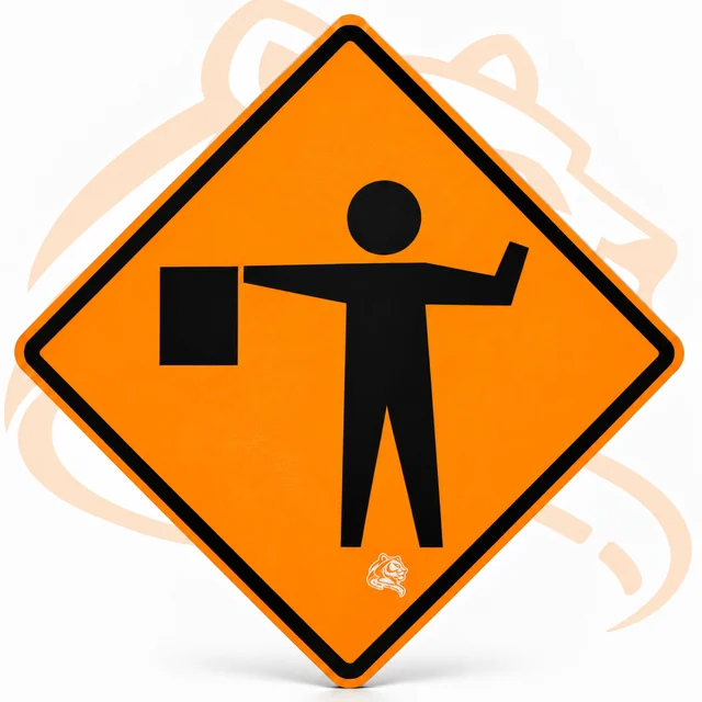 Studio render of Flagger Symbol Sign