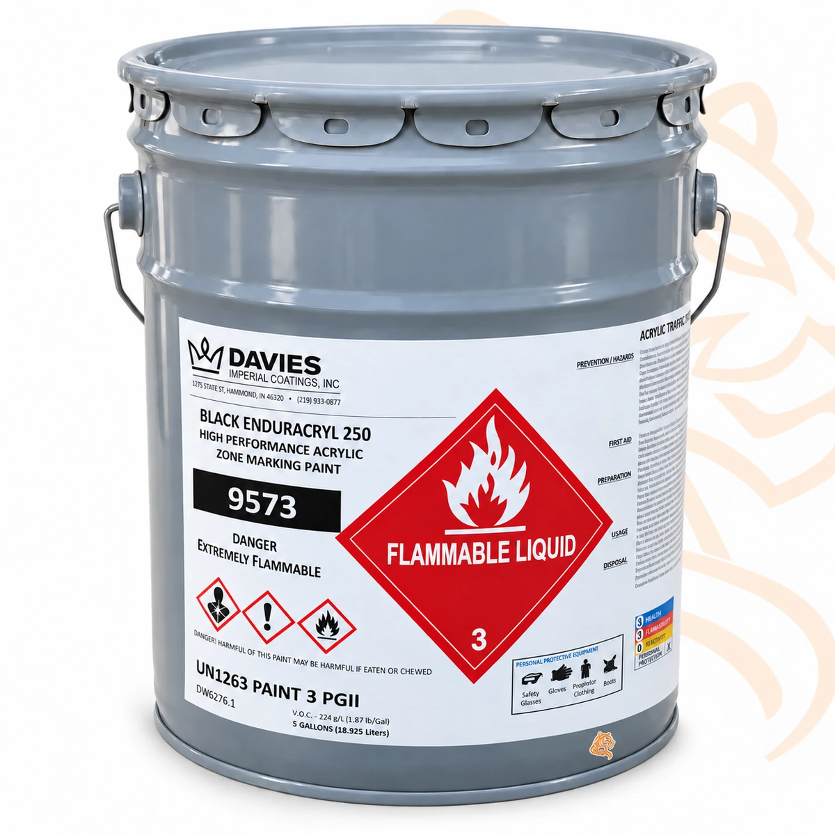 Studio render of Davies Enduracryl 250 — Black