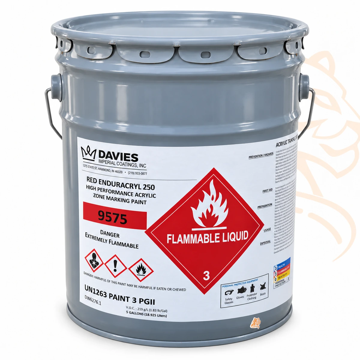 Studio render of Davies Enduracryl 250 — Red