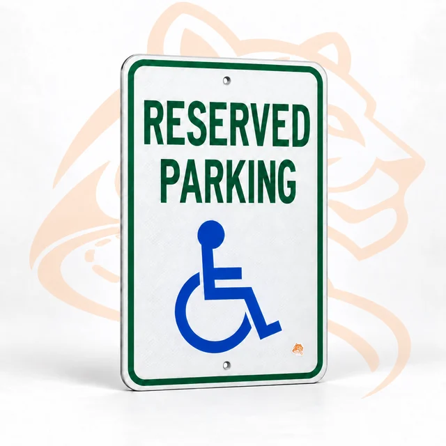 Studio render of Reserved Parking — R7-8, 12" x 18"