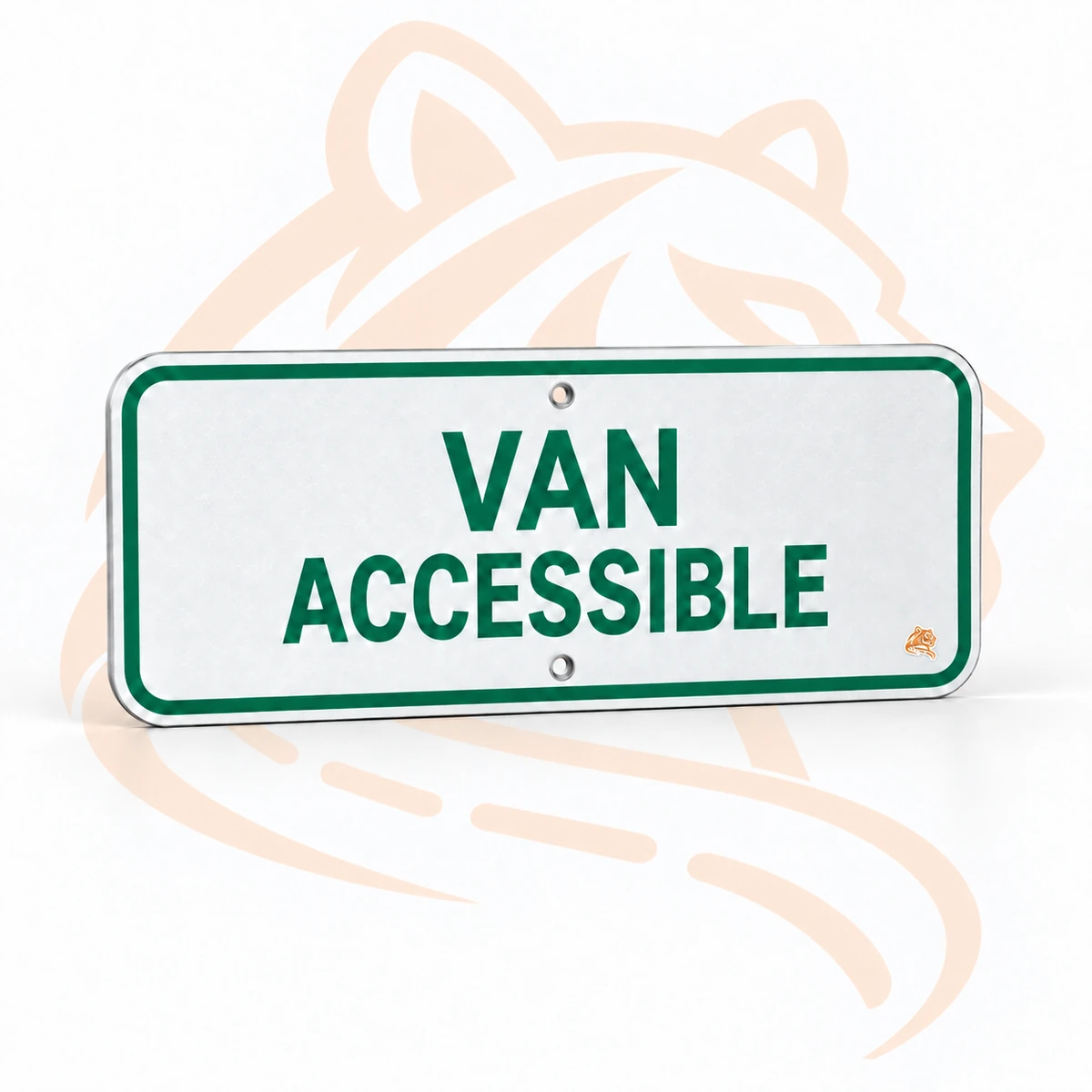 Studio render of VAN ACCESSIBLE Plaque — R7-8aP, 12" x 6"