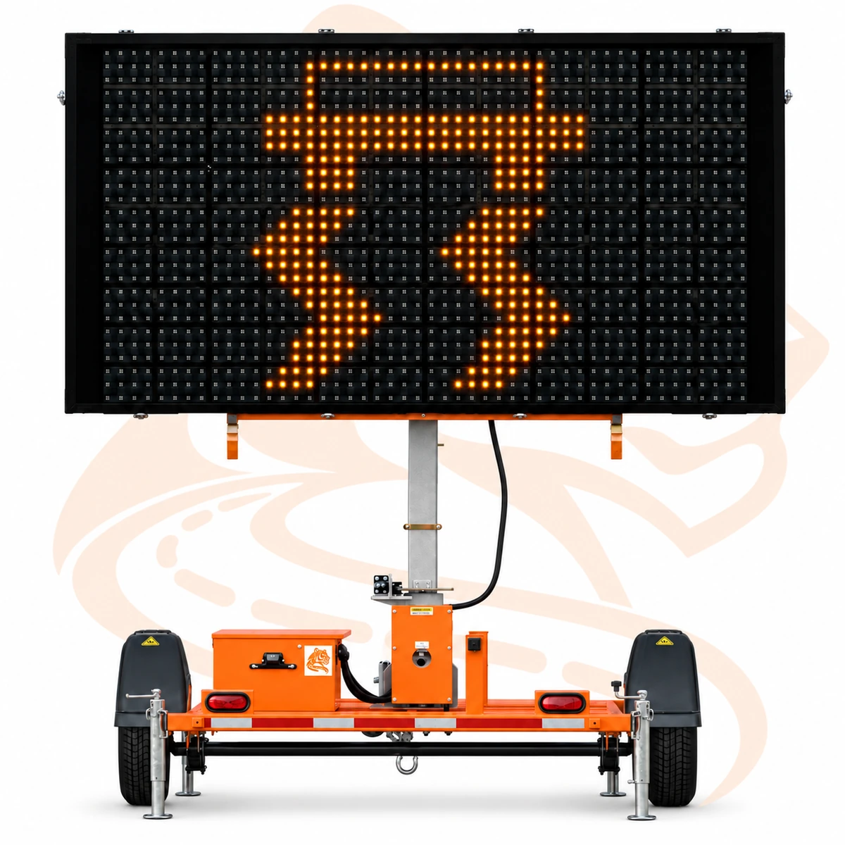 Studio render of Wanco Full Size Matrix Message Board — Hydraulic Lift