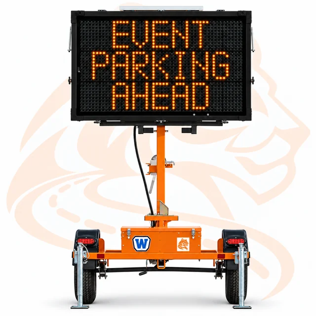 Studio render of Wanco Mini Matrix Message Board — Hydraulic Lift