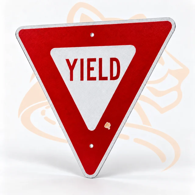 Studio render of YIELD Sign — R1-2, 30" x 30"