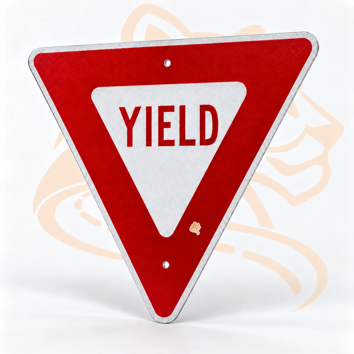 Studio render of YIELD Sign — R1-2, 30" x 30"